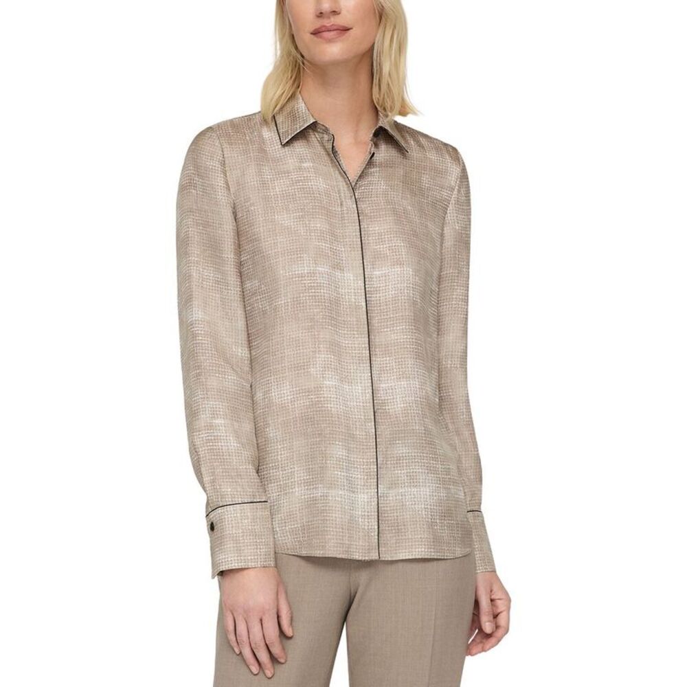 Lafayette 148 New York Womens Scottie Silk Blouse